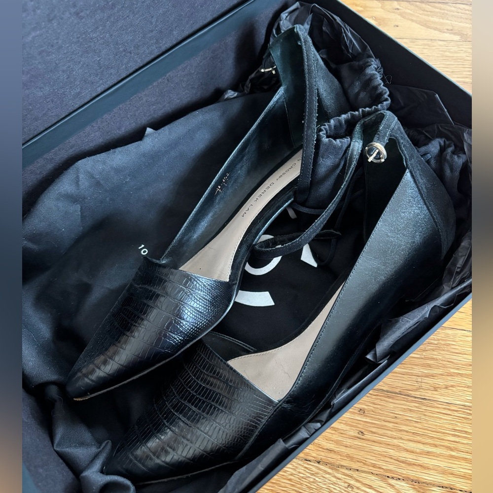 10 Crosby Derek Lam Ankle Buckle Flats, Size 9